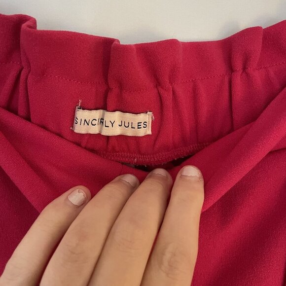 Sincerely Jules Womens Red High-Waisted Buttoned Shorts XL women's barbiecore - Picture 4 of 7